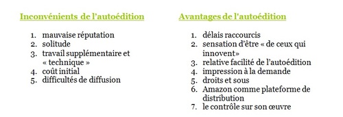Mon aventure dans l'autoédition - 3. Inconvénients et Avantages partie 2