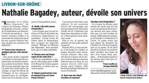 retours sur Kassandra - article Dauphiné