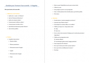 Comment écrire une nouvelle - miniature checklist écrire nouvelle