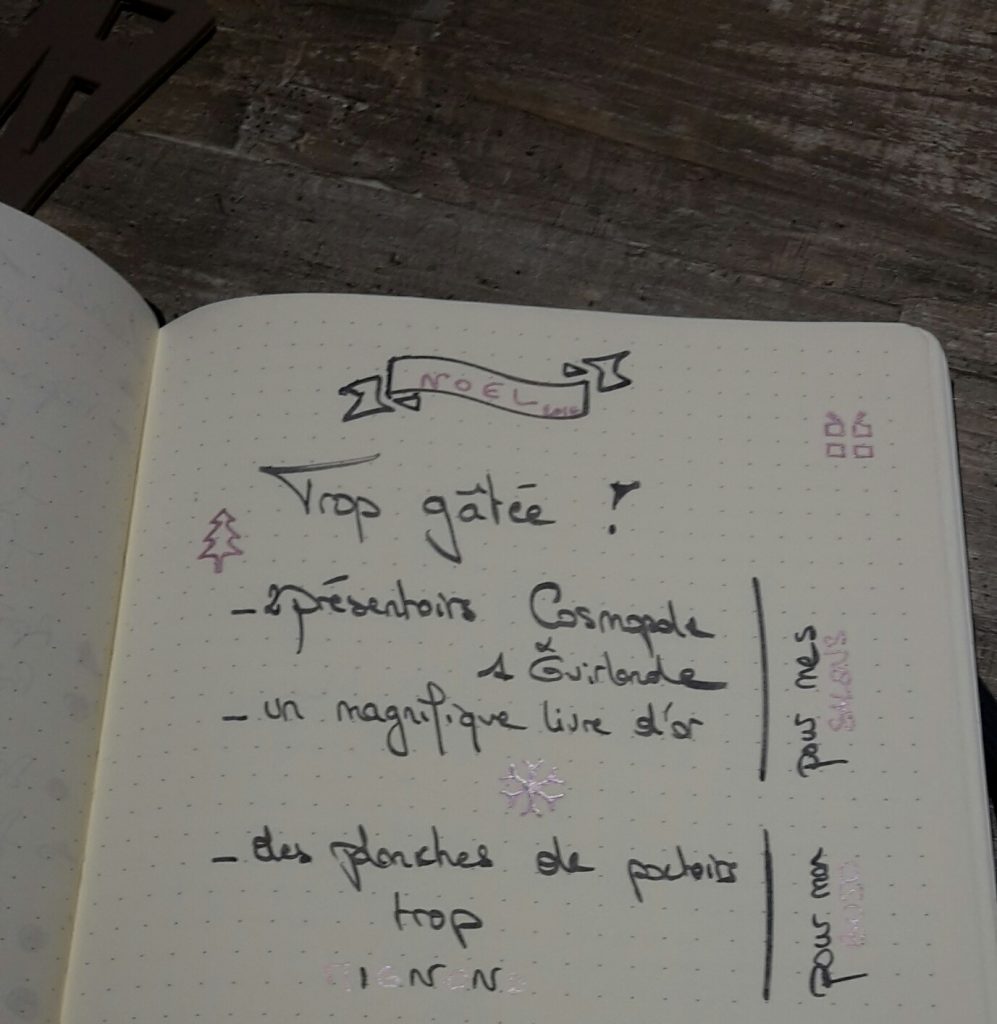 Noël 2016- page de mon Bujo