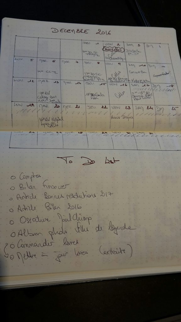 Bullet Journal - page mensuelle