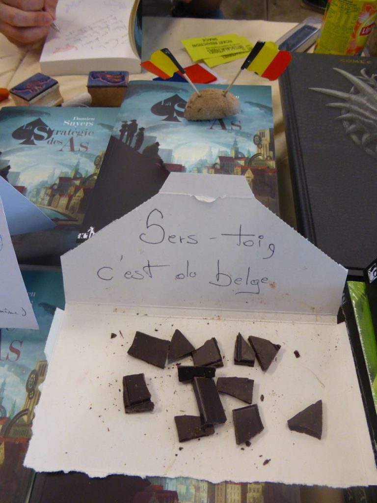 stand attractif - humour chocolat belge