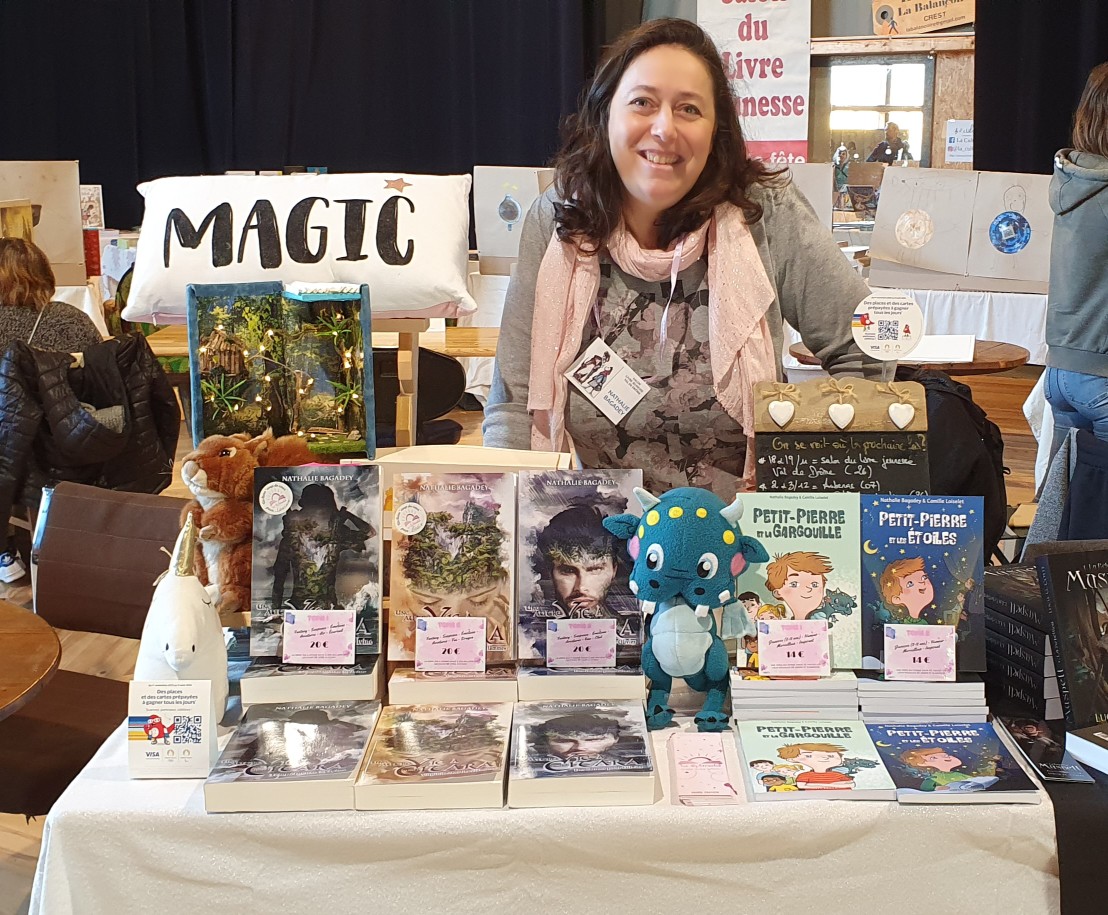 Nathalie Bagadey sur son stand